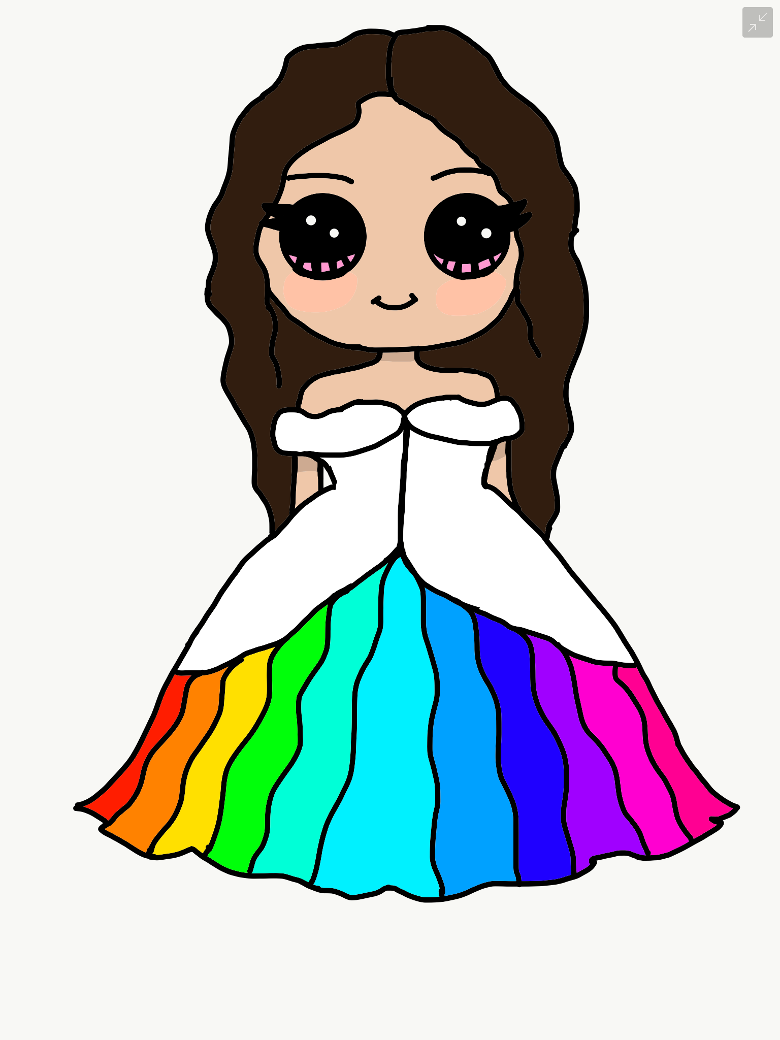 1536x2048 Cute Rainbow Dress For A Girl Design Kawaii Girl Drawings