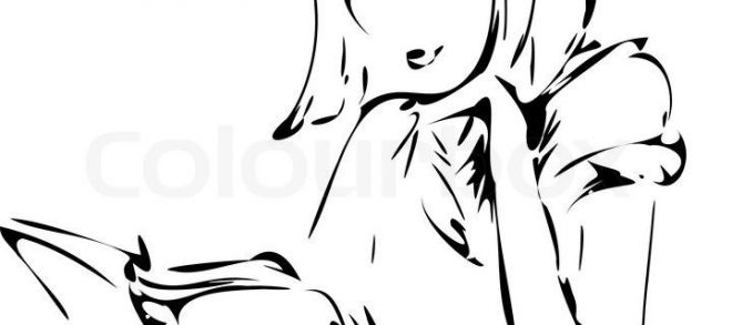 660x293 Drawing Book For Girls And Graphic Drawing Of A Girl Reading