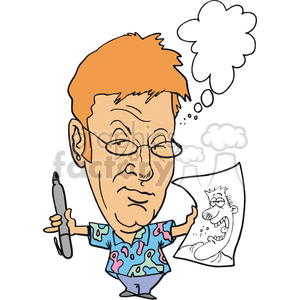 300x300 Artist Drawing A Funny Picture Clipart Royalty Free Clipart