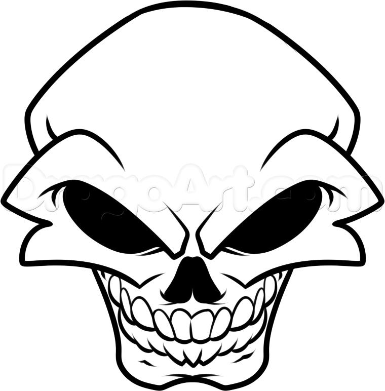 760x772 Step How To Draw A Skull For Beginners