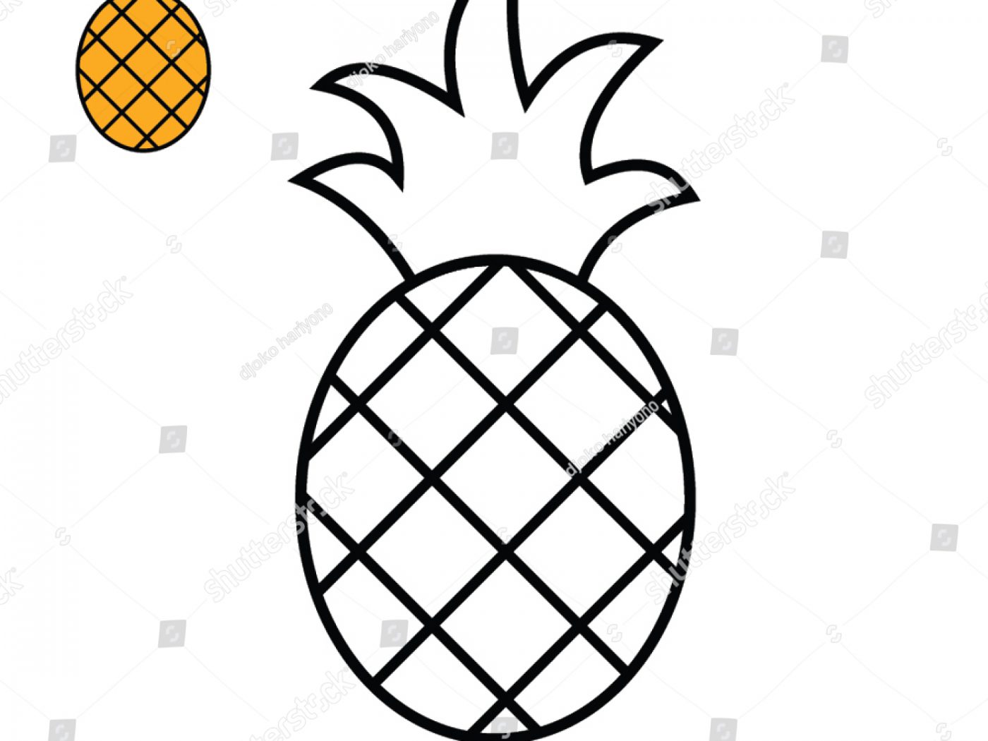 1400x1050 How To Draw Pineapple For Kids Drawing Tutorial Ripe Stock Vector