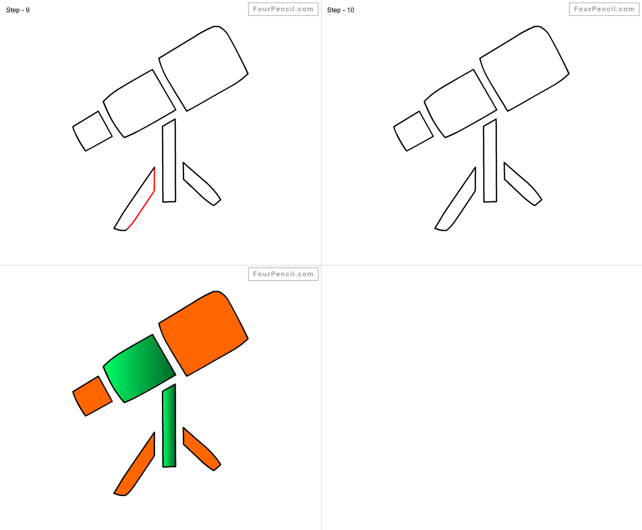 1250x1032 How To Draw Telescope For Kids Step