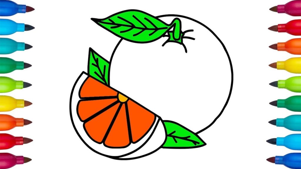 1024x576 How To Draw Orange For Kids Z Coloring Book Vs Drawing