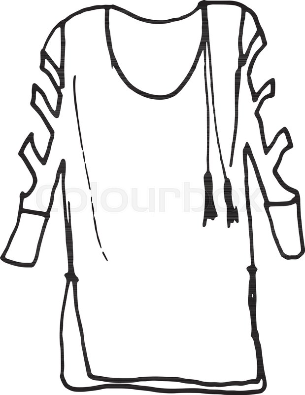 619x800 Illustration Of Clothes Line Drawing Stock Vector Colourbox