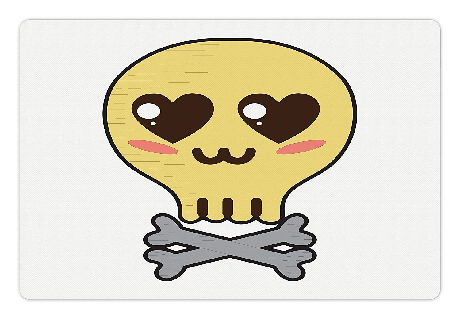 1500x1040 lunarable kawaii pet mat for food and water, love