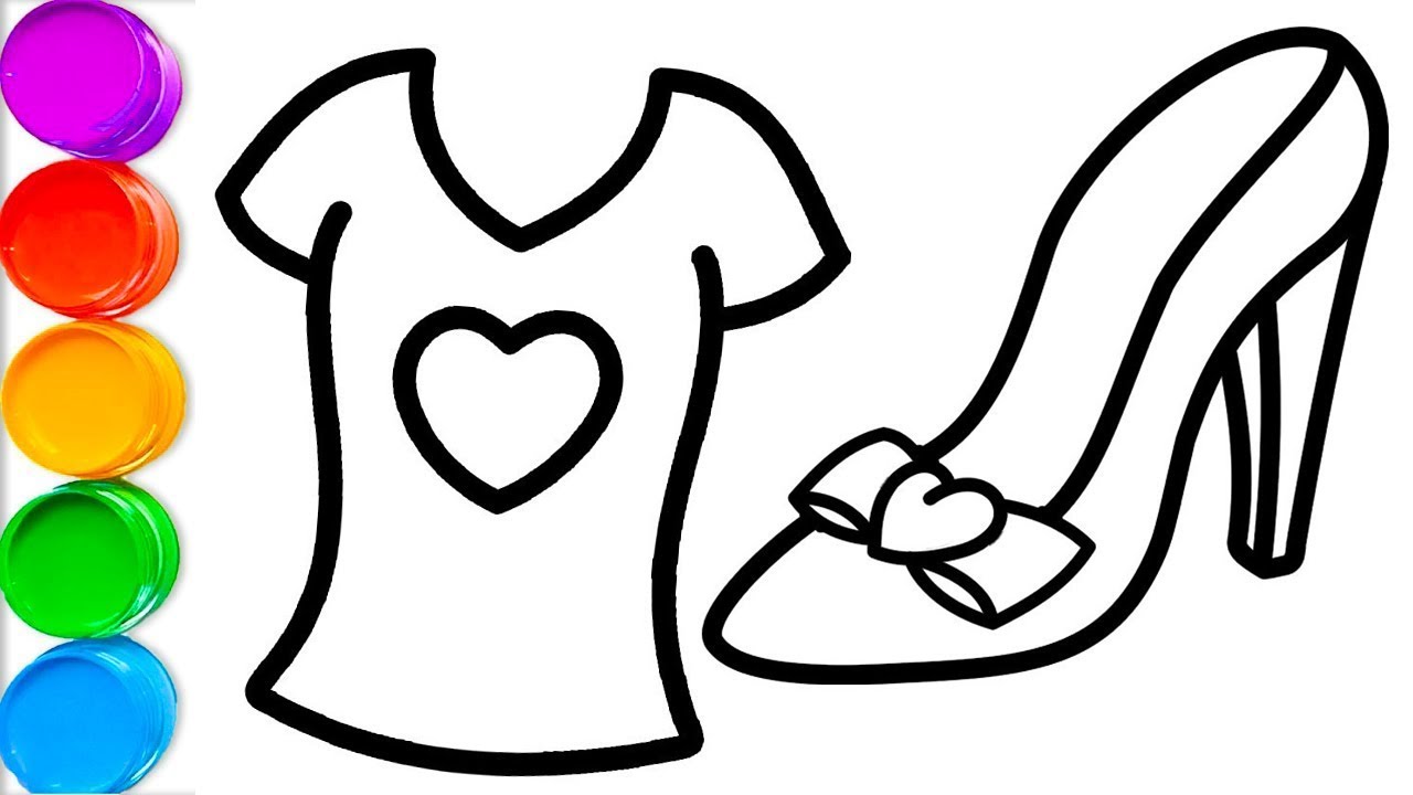 1280x720 Coloring Dress And Shoes For Girls, Painting For Toddlers