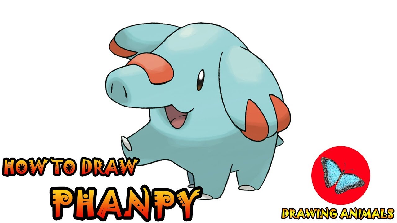 1280x720 How To Draw Phanpy Pokemon Coloring And Drawing For Kids