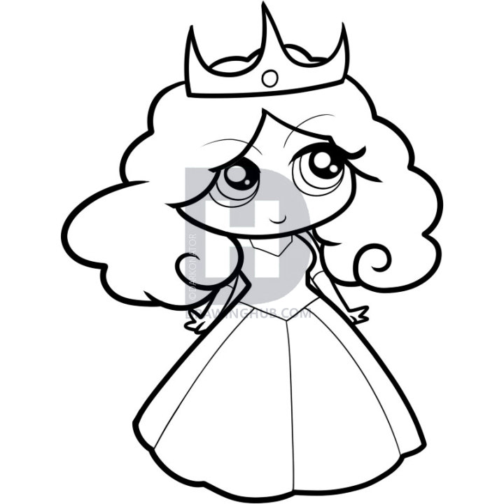 720x720 How To Draw A Princess For Kids, Step
