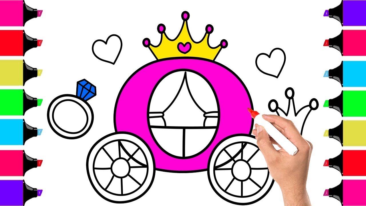 1280x720 Colouring Princess Carriage How To Draw Princess Carriage