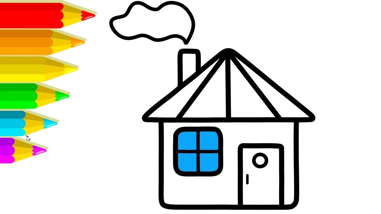 1280x720 How To Draw Small House Coloring And Drawing Learn Colors For Kids