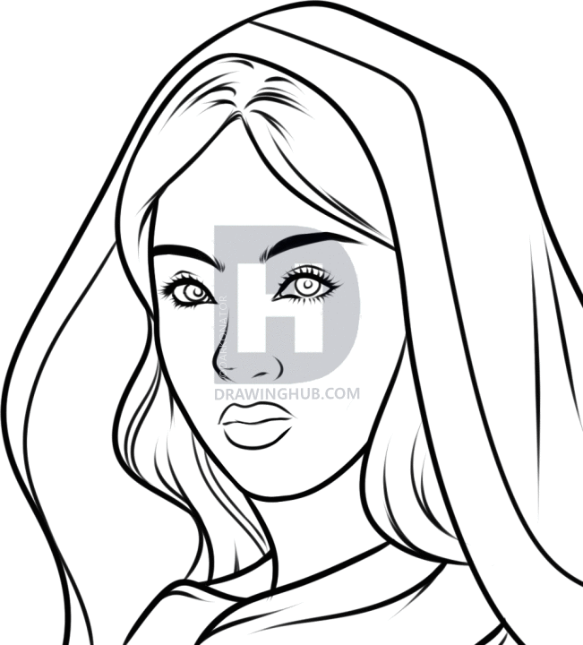 651x720 How To Draw An Indian Woman, Step