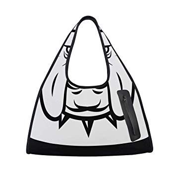 355x355 Bulldog Face Drawing Women Sports Gym Totes Bag Multi