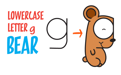 500x310 how to draw cartoon bear cub from lowercase letter g