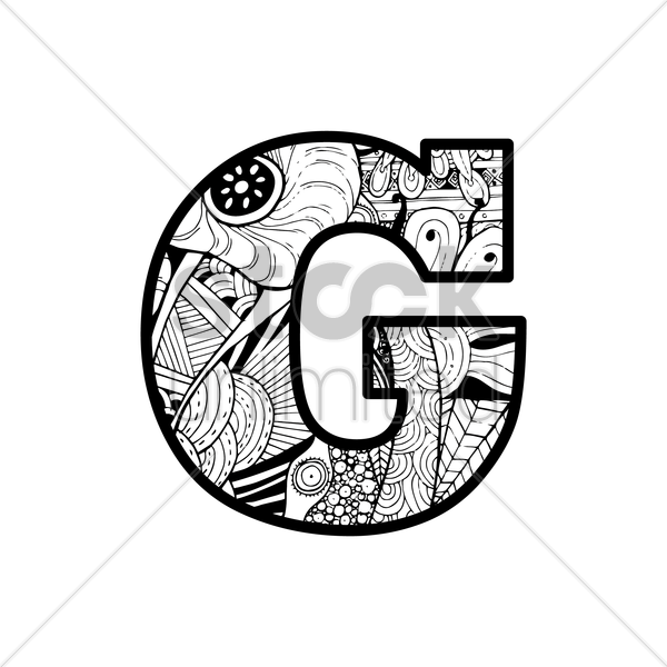 600x600 Letter G Vector Image