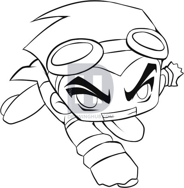 605x618 How To Draw Chibi Generator Rex, Step