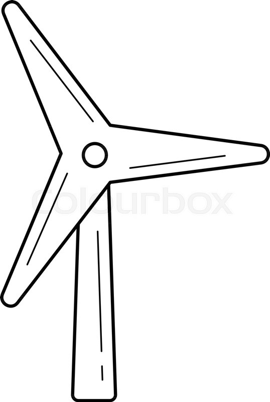 538x800 Wind Generator Vector Line Icon Stock Vector Colourbox