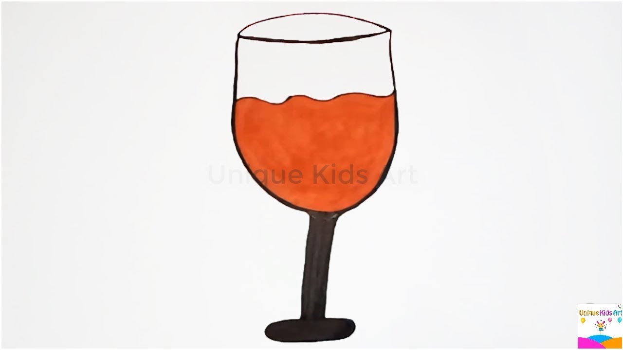 1280x720 Draw Red Juice Glass With Watercolors Step