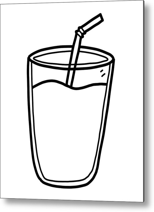 494x680 Glass Of Milk Or Water Metal Print