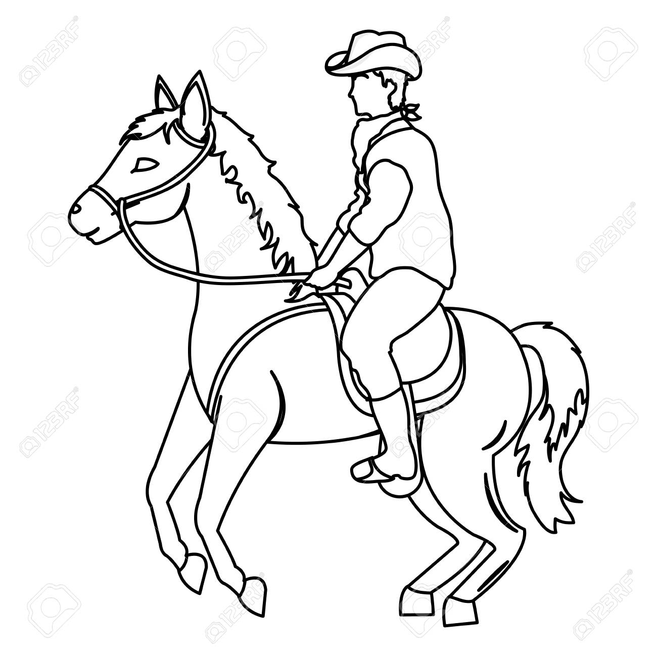 1300x1300 Huge Collection Of 'man Riding Horse Drawing' Download More Than