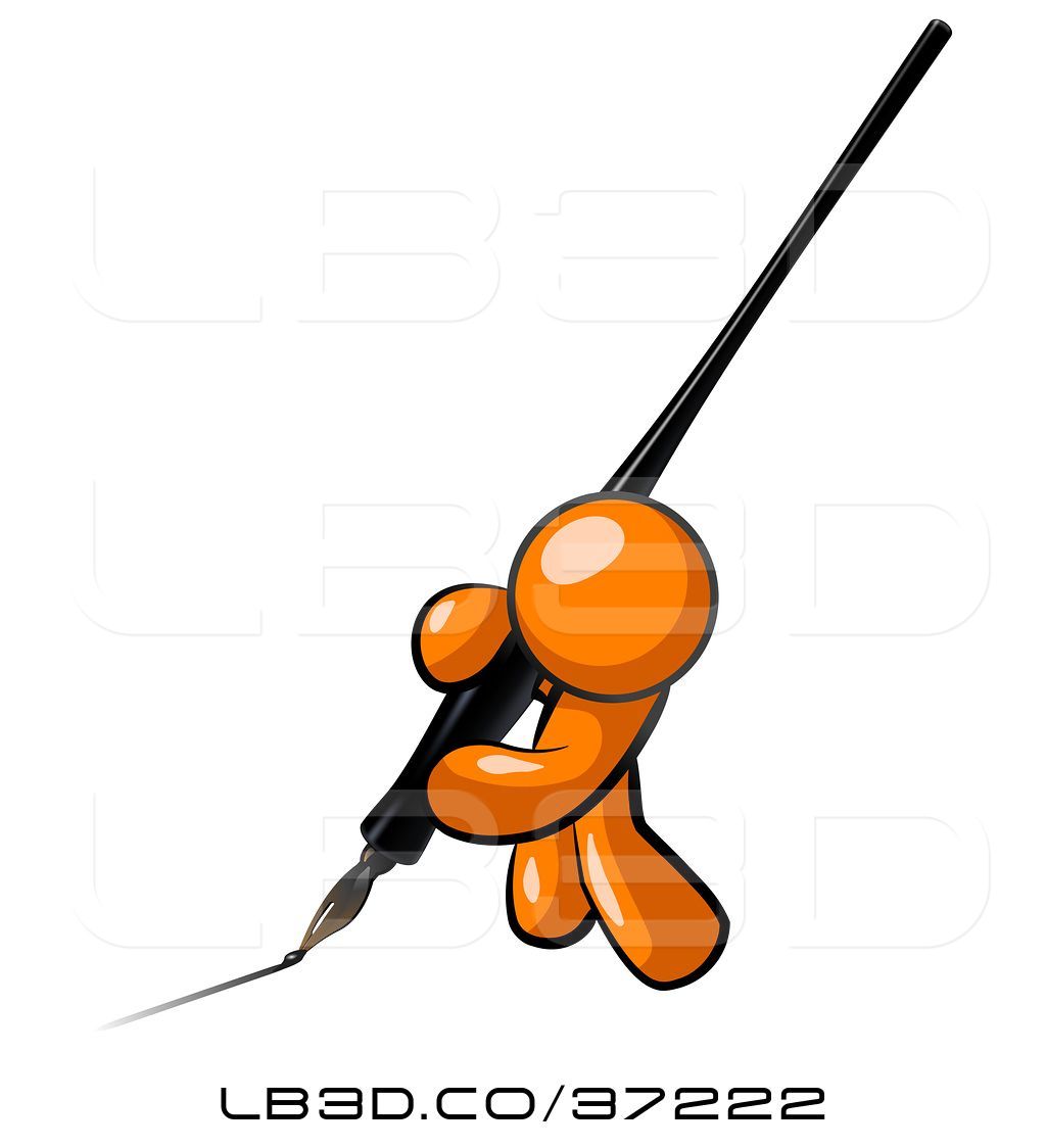 1024x1124 Vector Illustration Of Orange Guy Drawing A Line With A Large