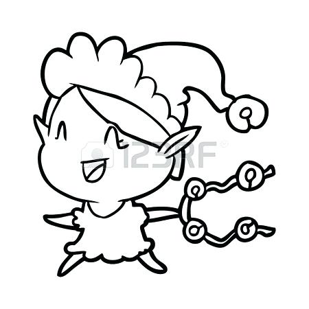 450x450 Christmas Elf Drawing Running