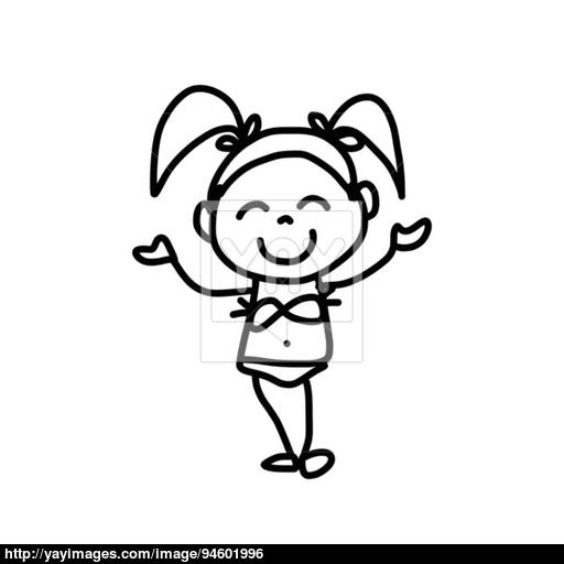 512x512 Hand Drawing Cartoon Happy Kids Vector