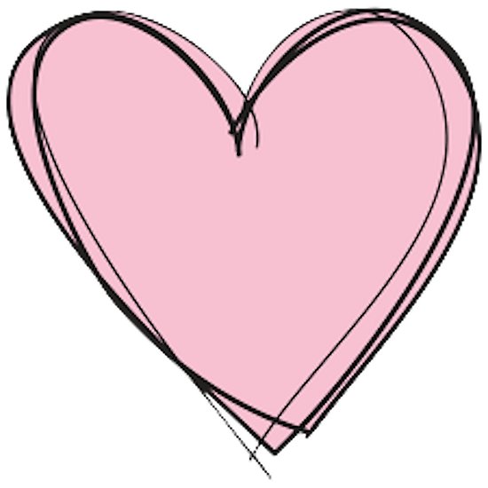 550x550 Pink Drawing Heart Posters