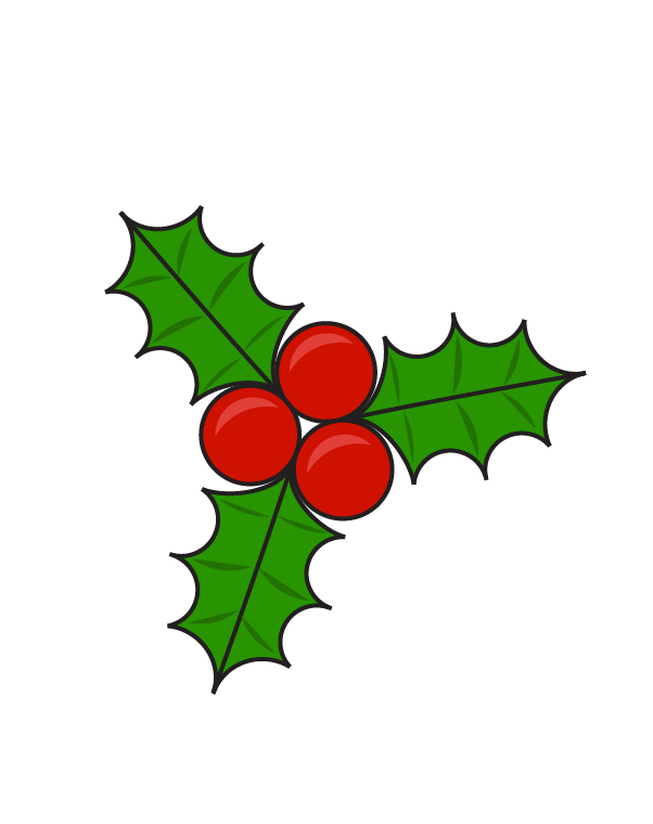 Drawing Holly Leaves And Berries | Free download on ClipArtMag