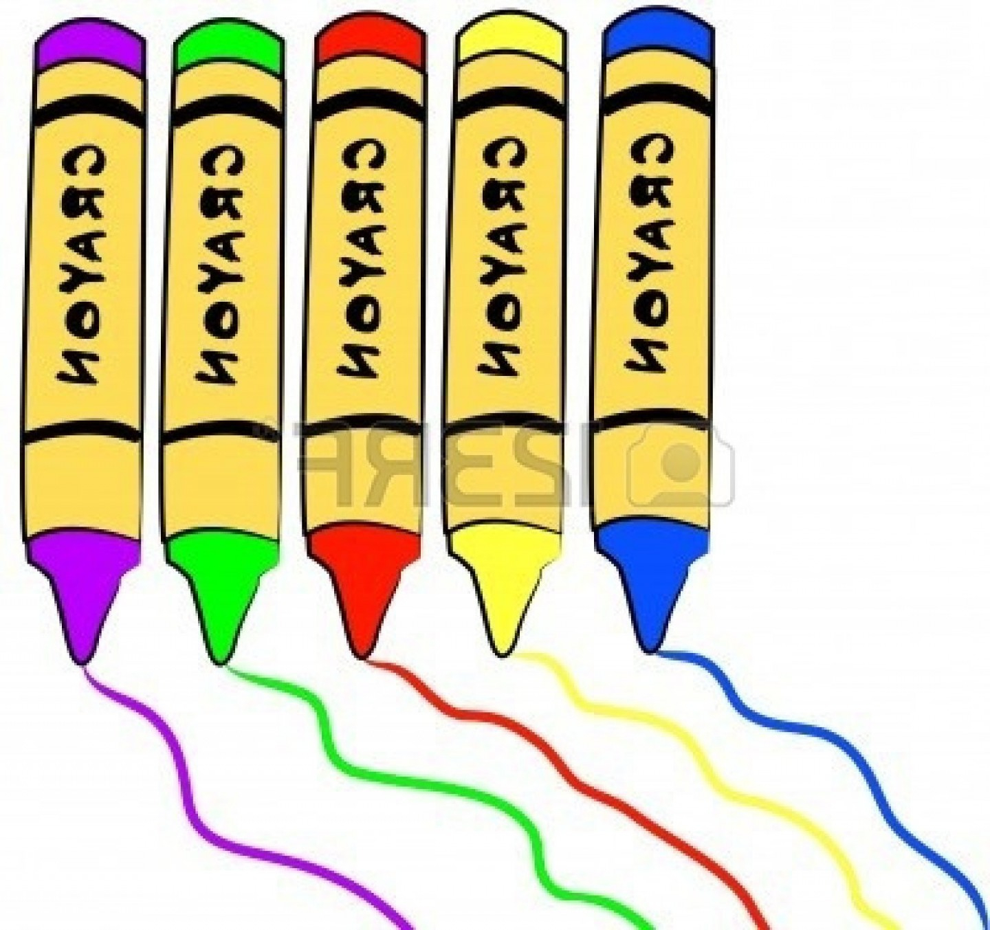 1440x1353 Great Horizontal Crayon Clipart Five Colorful Crayons With Drawing
