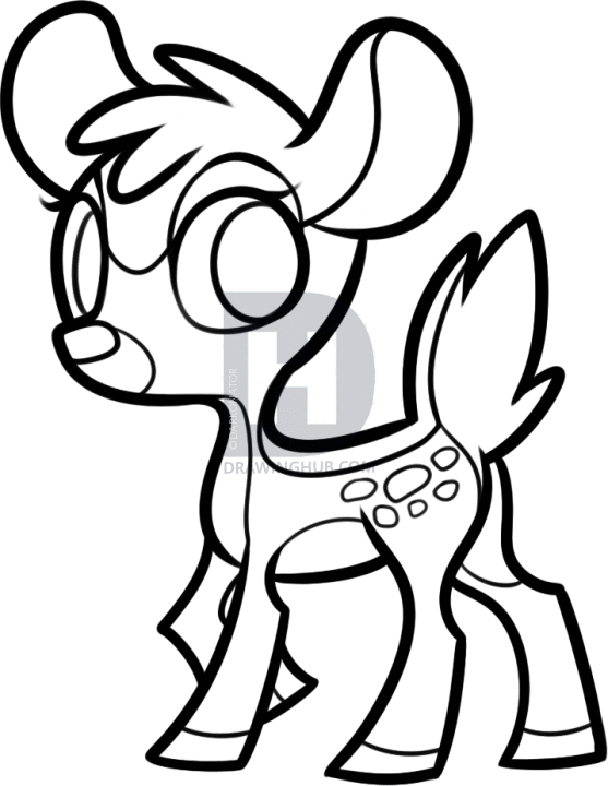 557x720 How To Draw Chibi Bambi