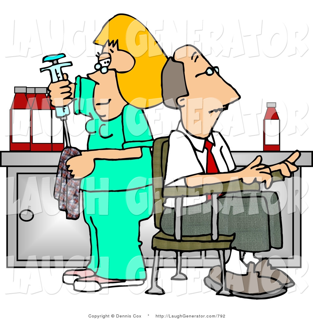 1024x1044 Humorous Clip Art Of A Blond Nurse Nurse Cleaning Needle After