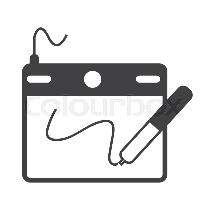 800x800 Digital Drawing Board Icon Stock Vector Colourbox