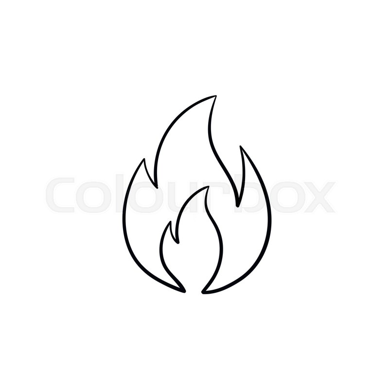 800x800 Fire Flame Hand Drawn Outline Doodle Stock Vector Colourbox