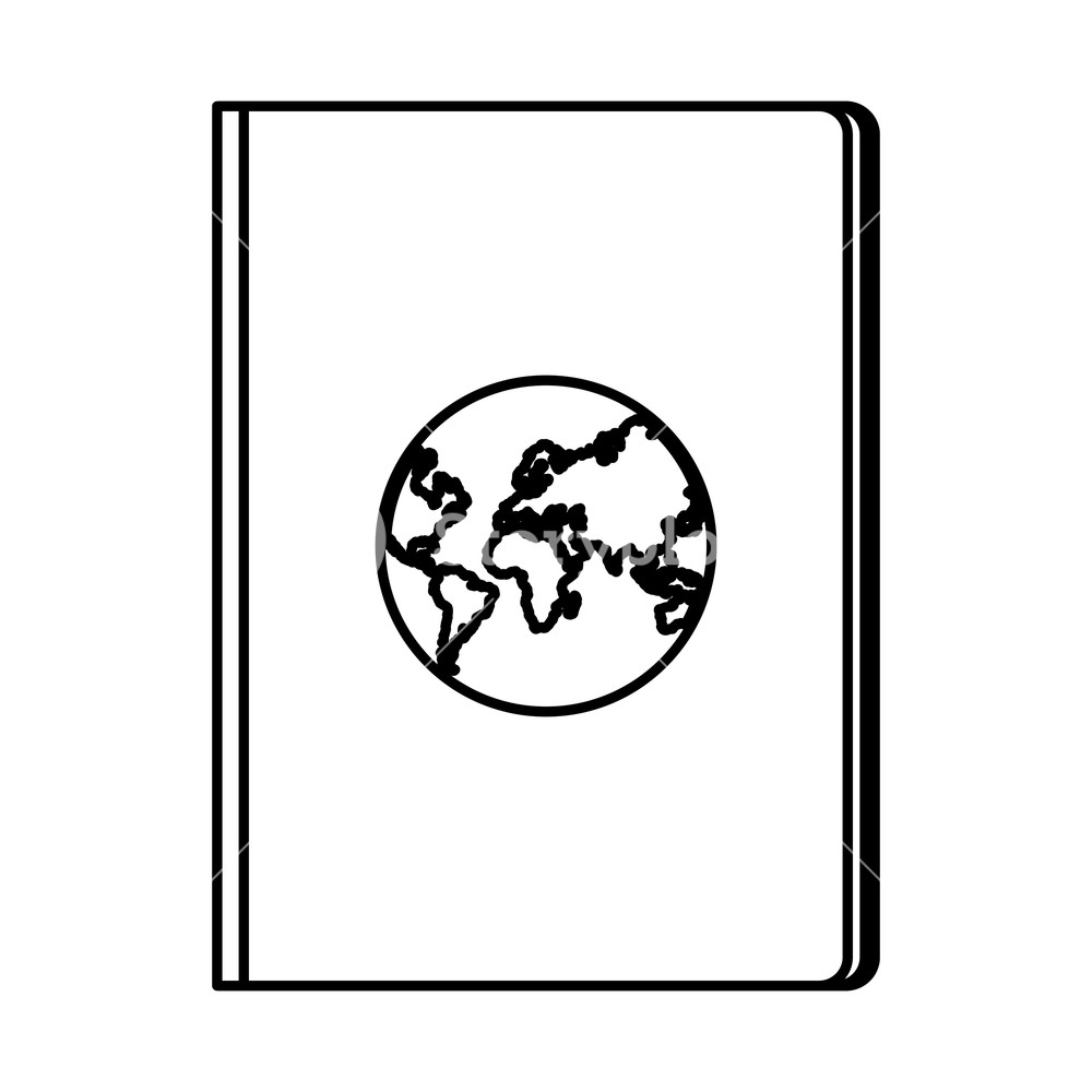 1000x1000 Travel Passport Icon Drawing In White Background Vector