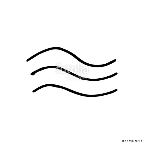 500x500 Waves Drawing Icon Sketch Isolated Object Stock Image