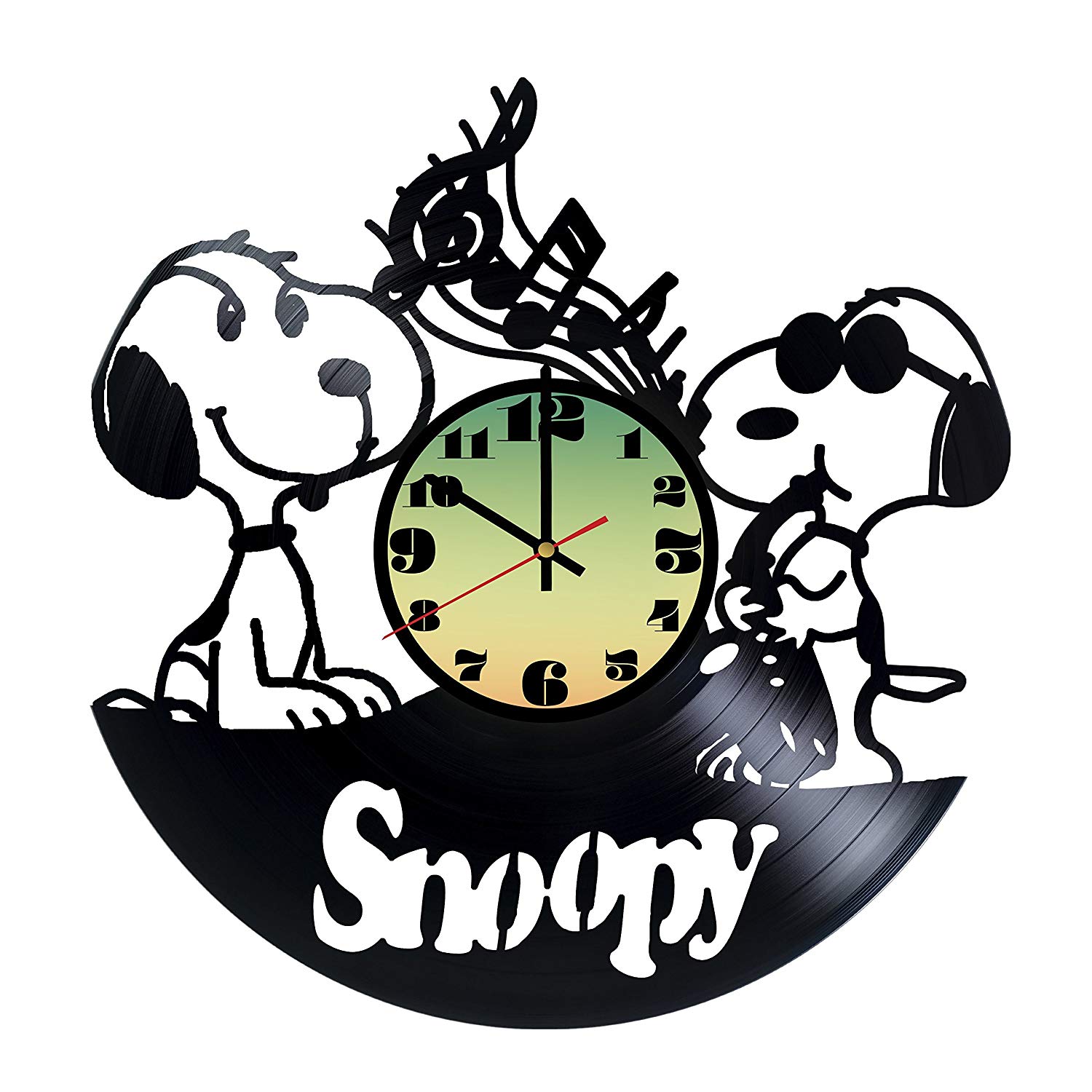 1500x1500 Snoopy Friends Handmade Vinyl Record Wall Clock