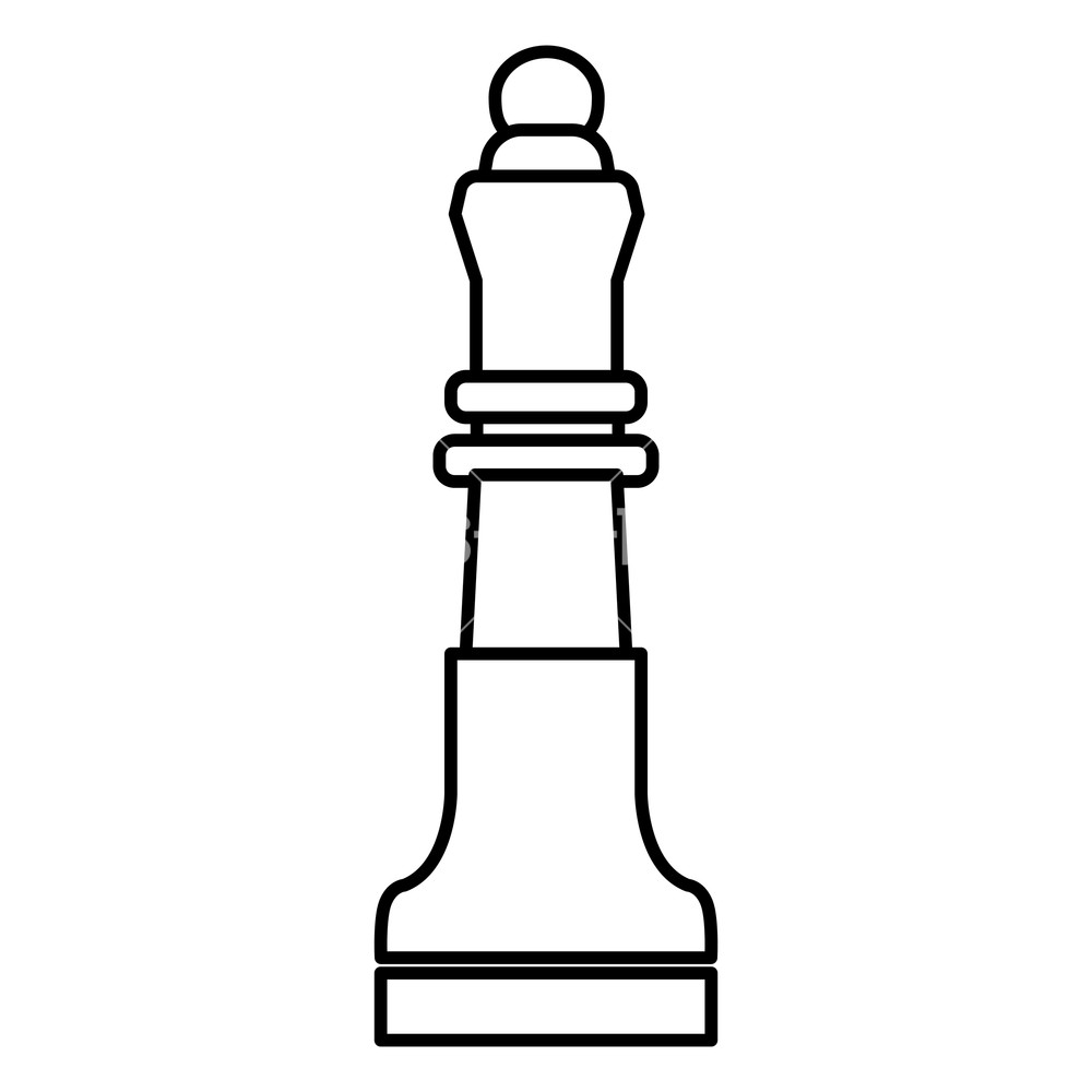 1000x1000 Chess Piece Icon Isolated Drawing In White Background Vector