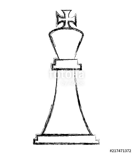 434x500 Figure Chess King Piece Icon Vector Illustration Hand Drawing