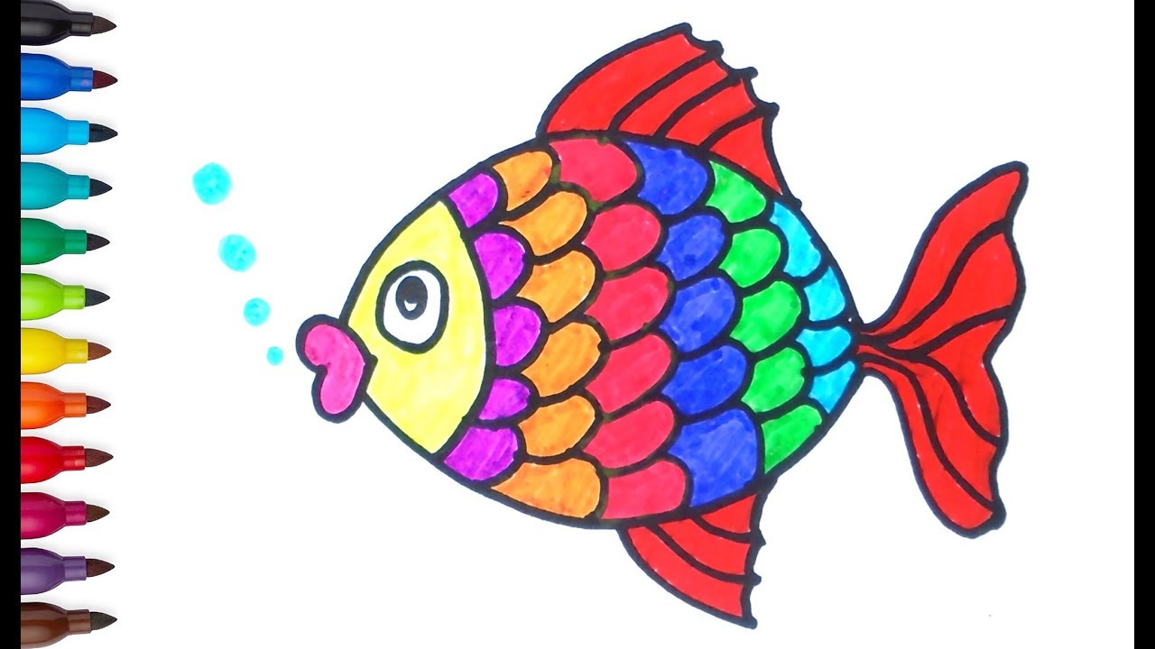 1280x720 How To Draw Fish Fish Drawing Coloring Pages For Kids Color