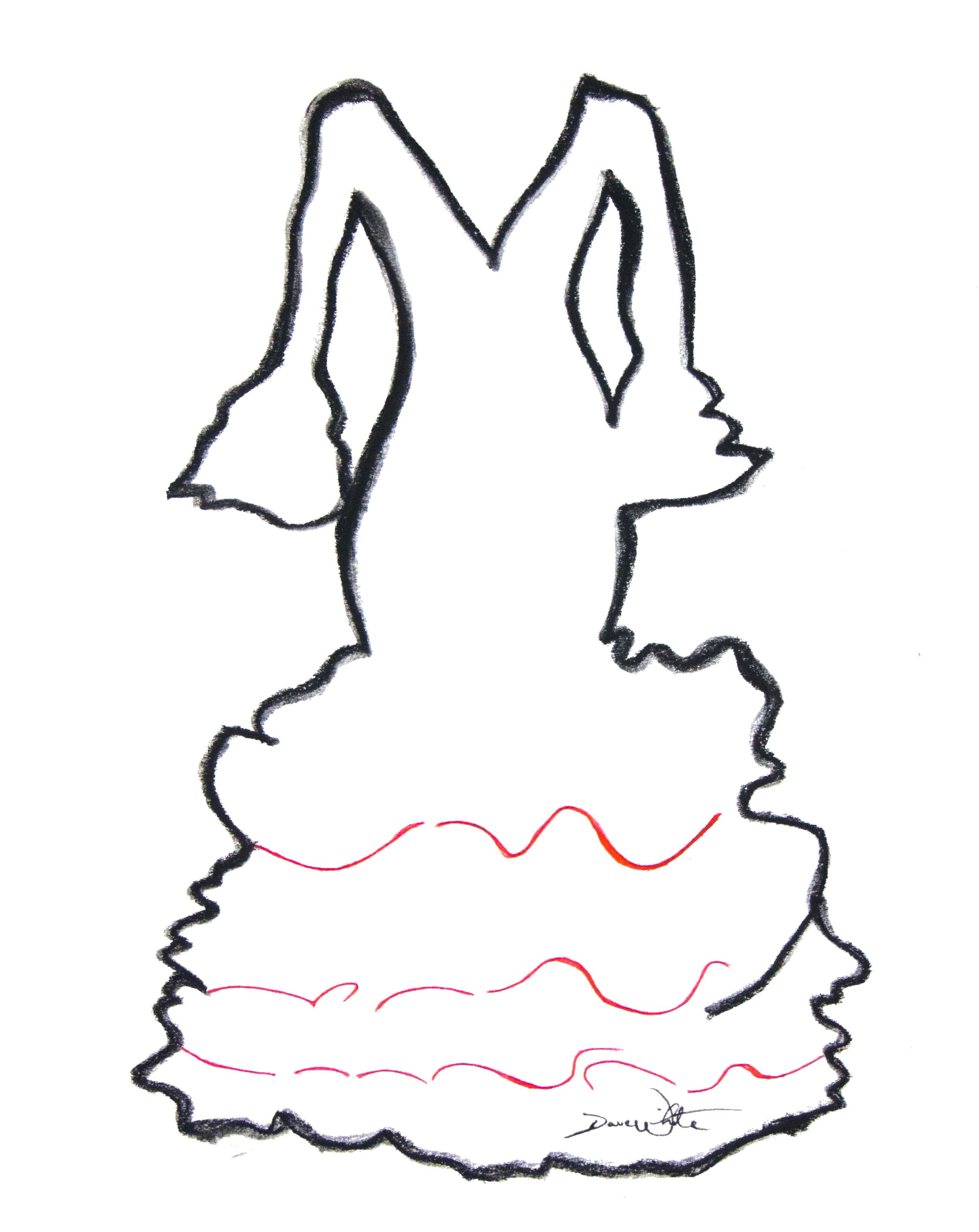 2600x3271 flamenco dress drawing artist dave white ashburn, va