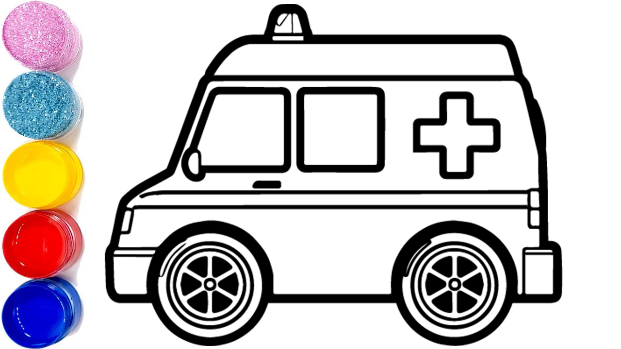 1280x720 emergency ambulance drawing and coloring how to draw ambulance