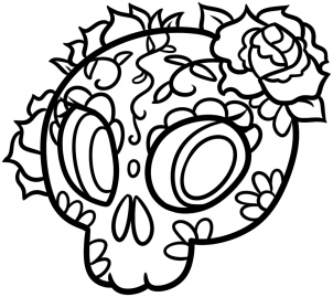 302x269 How To Draw Day Of The Dead Skull, Step