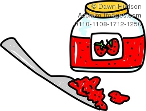 300x228 Clipart Image Of A Whimsical Drawing Of A Jar Of Jam