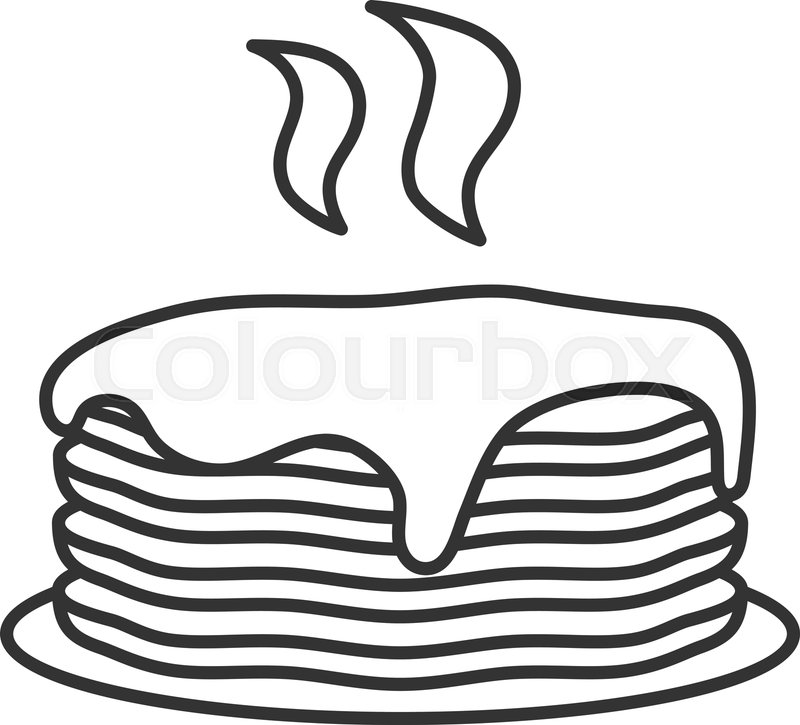800x725 Fresh Pancakes Stack With Jam Or Honey Stock Vector Colourbox