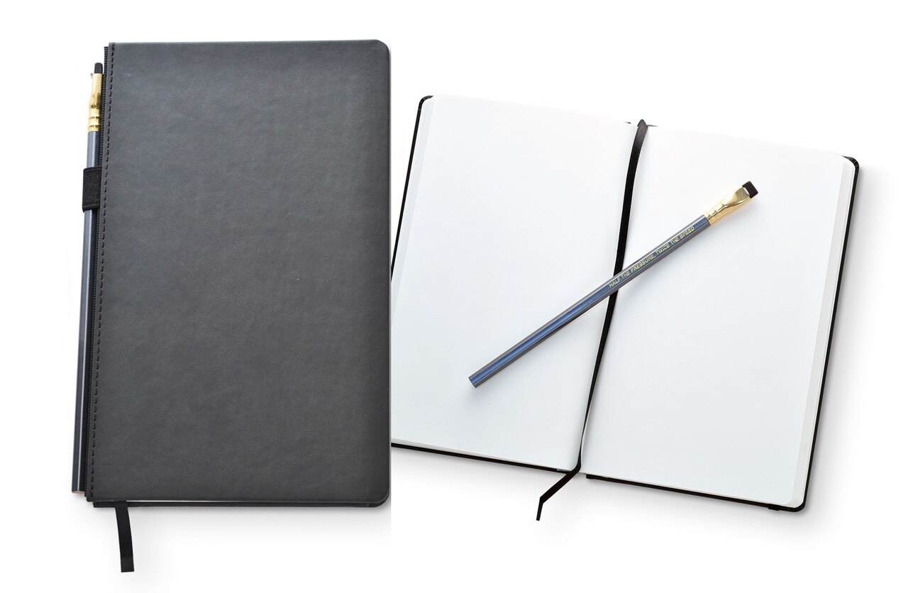 1280x836 palomino blackwing slate drawing journal + pencil, x dot