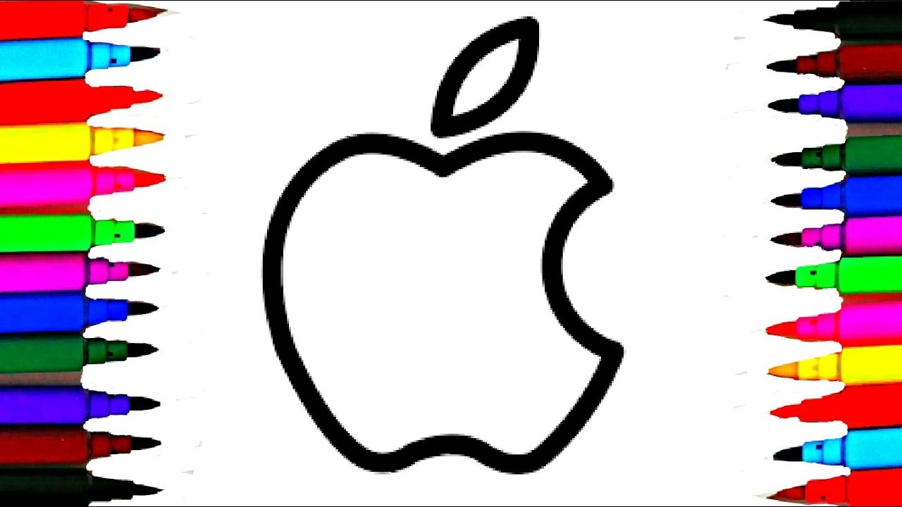 1280x720 How To Draw And Color Apple Logo Coloring Pages L Drawing