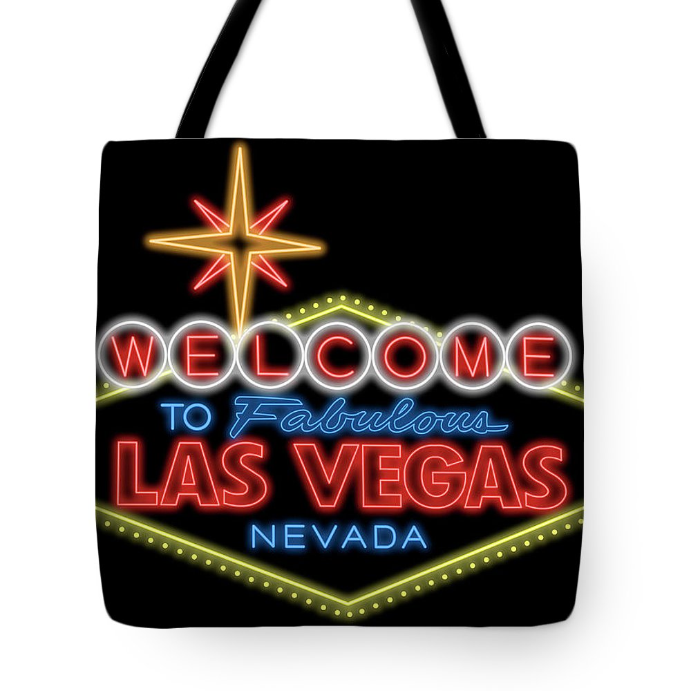 1000x1000 Welcome To Las Vegas Sign Digital Drawing Night Tote Bag For Sale