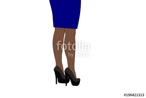 500x334 Drawing Of The Legs Of A Woman In High Heel Shoes, Vector
