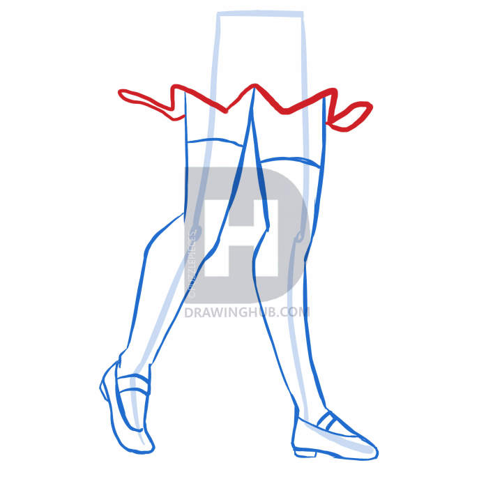 720x720 How To Draw Anime Legs, Step