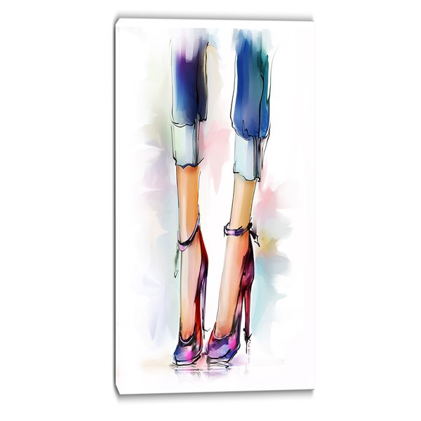 600x600 Designart Female Legs And Shoes Digital Graphic Art On Wrapped